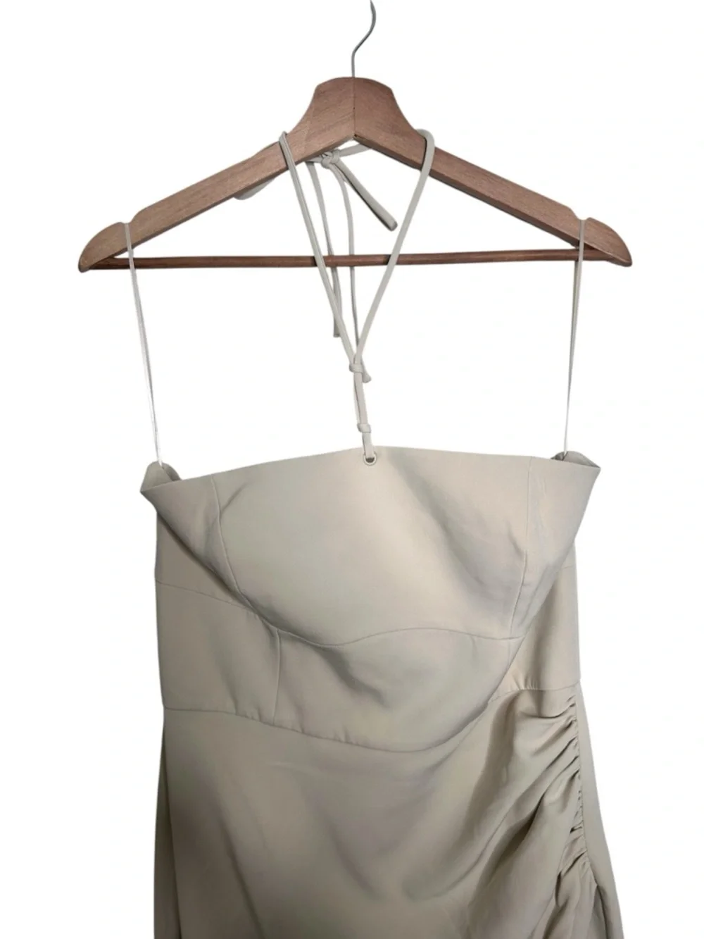 French Connection Silver Lining Women's Echo Crepe Halter Midi Dress Size US 8